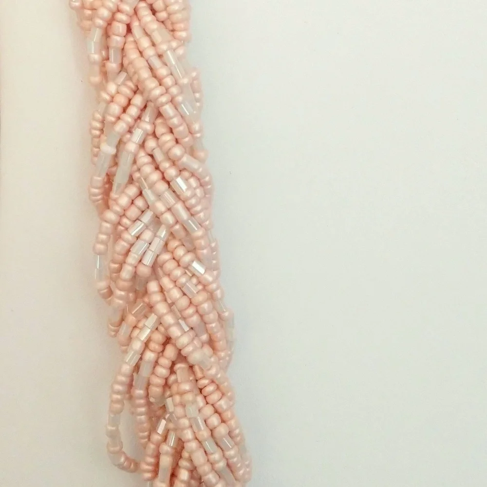 Multi strand braided seed bead necklace